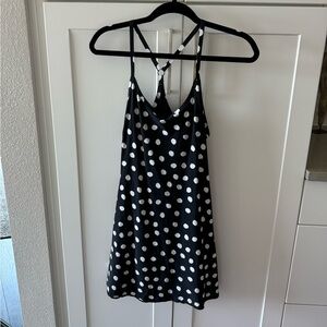 Outdoor Voices Black and White Polka Dot Dress